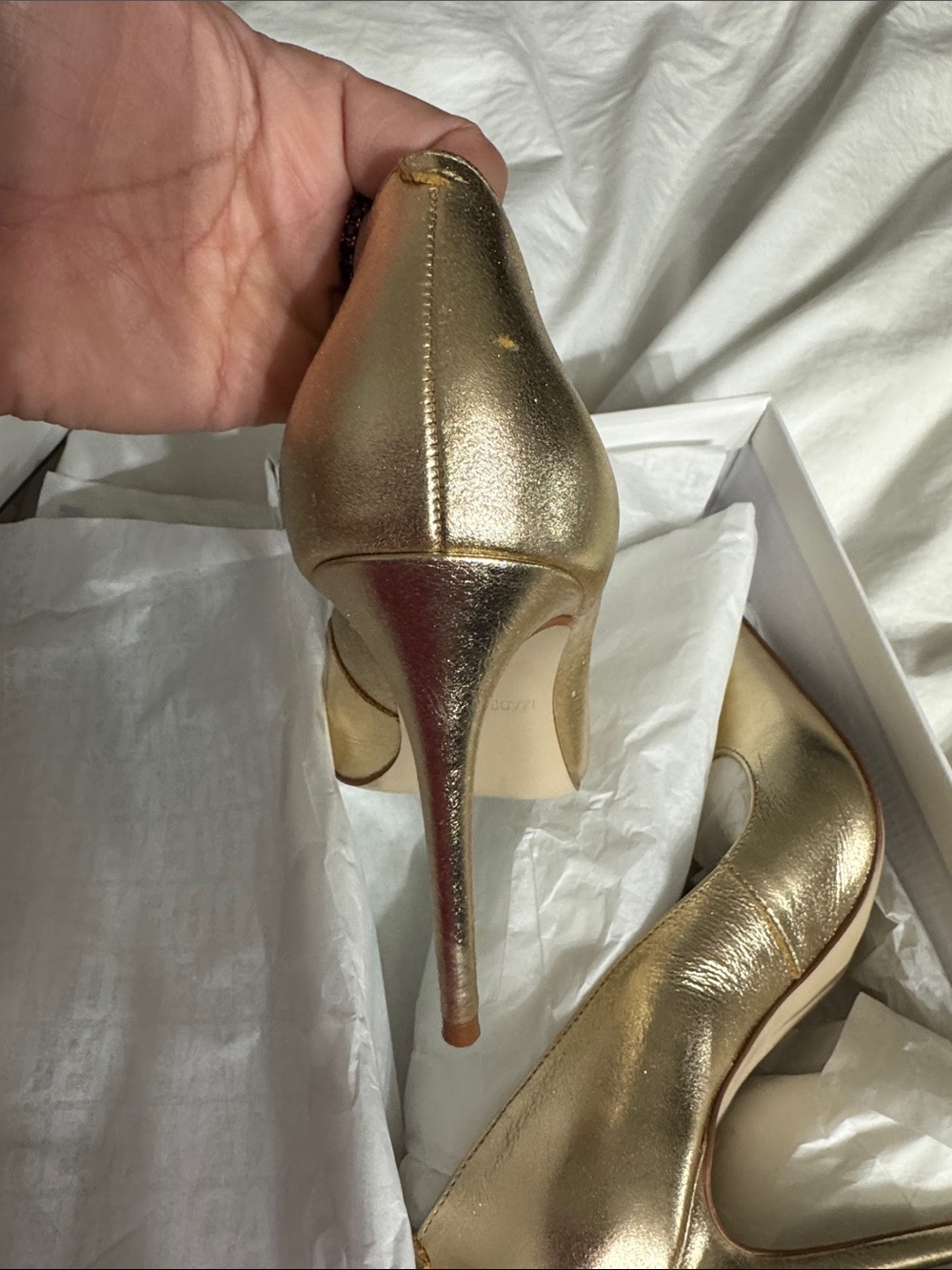 Steve Madden Gold Metallic Pointed-Toe Stiletto Pumps - Picture 2 of 6